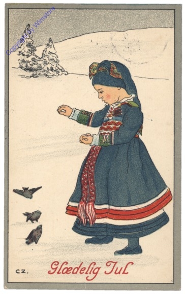 Mädchen füttert Vögel