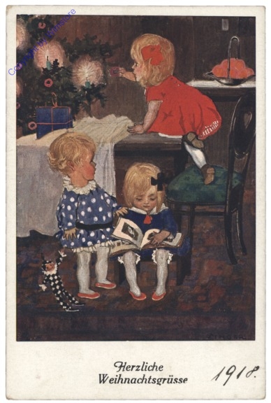 ak133915 Mädchen unter dem Christbaum