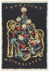 Kinder mit Christbaum