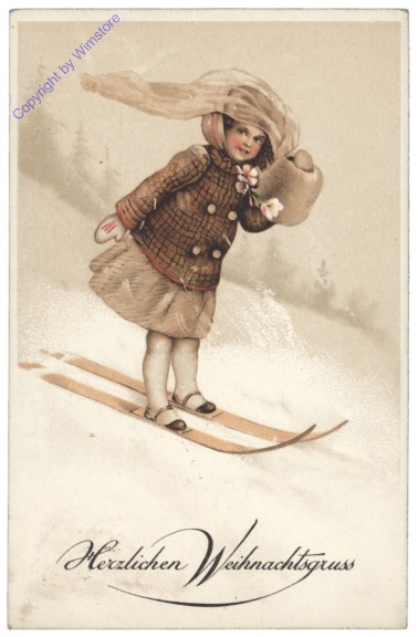 ak133922 Mädchen mit Ski