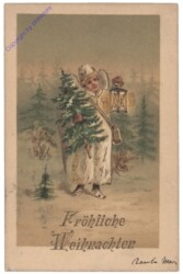 Engerl mit Laterne und Baum