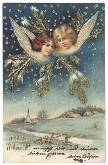 ak133962 Engerl über dem Ort