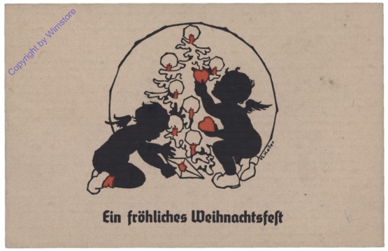 ak133970 Zwei Engel schmücken den Baum