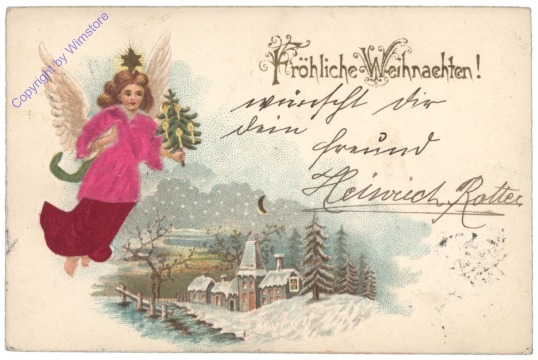 ak133973 Engerl fliegt über der Stadt