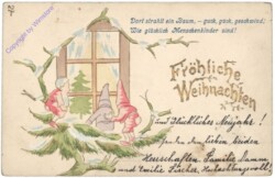 Zwergerl schauen durchs Fenster