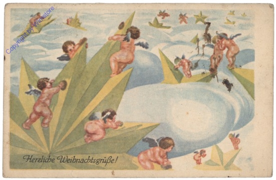 ak133989 Engerl spielen auf den Wolken und Sternen