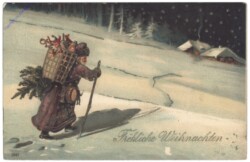Weihnachtsmann auf Wanderschaft