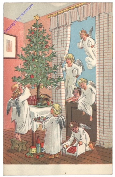 ak134039 Engerl schmücken den Baum