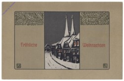 Dorf im Winterabend