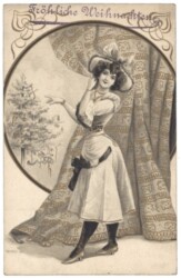 Dame beim Christbaum