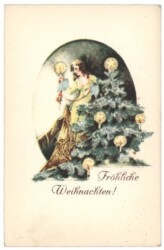 Dame mit Christbaum