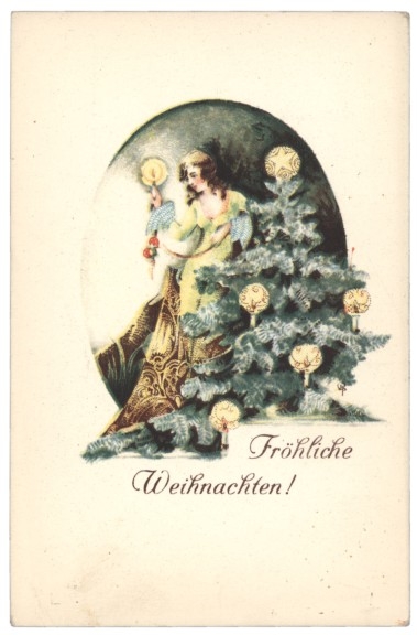 Dame mit Christbaum