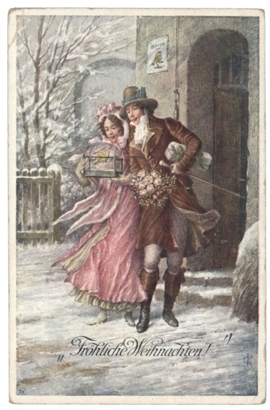 Pärchen mit Vogelkäfig