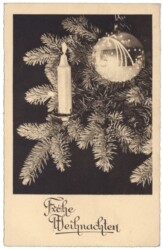 Zweig mit Kerze und Kugel