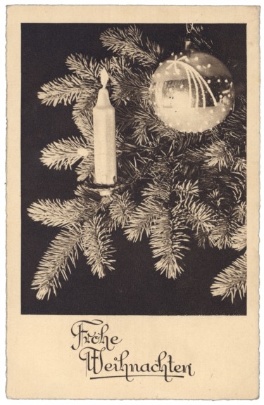 Zweig mit Kerze und Kugel