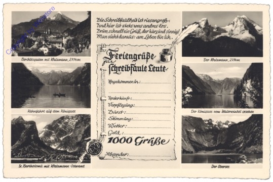 Berchtesgaden, Feriengrüße für schreibfaule Leute