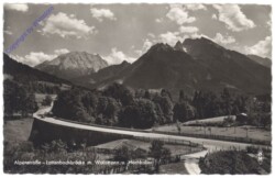 Berchtesgaden, Lattenbachbrücke m. Watzmann u. Hochkalter
