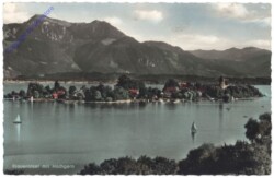 Chiemsee, Fraueninsel im Chiemsee mit Hochgern