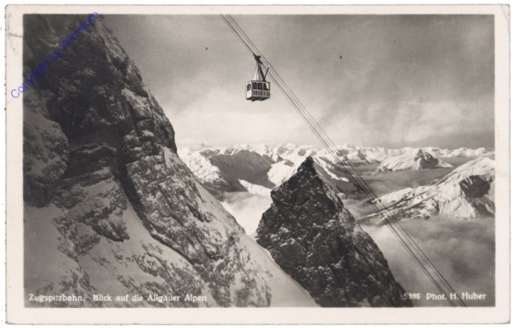 Garmisch-Partenkirchen, Zugspitzbahn, Blick auf die Allgäuer Alpen