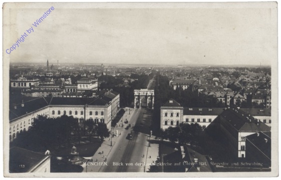 München, Blick v.d. Ludwigskirche auf Universität und Schwabing
