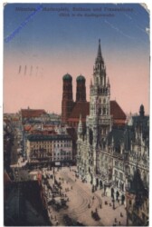 München, Marienplatz, Rathaus und Frauenkirche