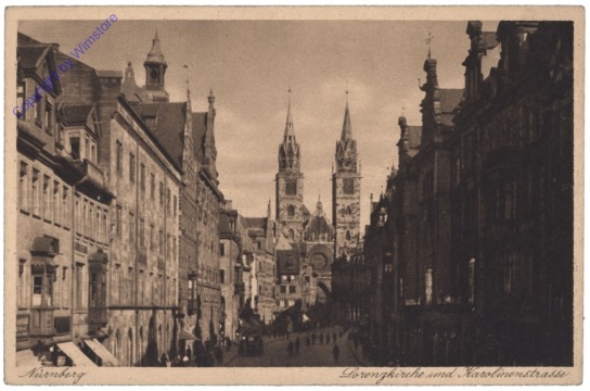 Nürnberg, Lorenzkirche und Karolinenstrasse