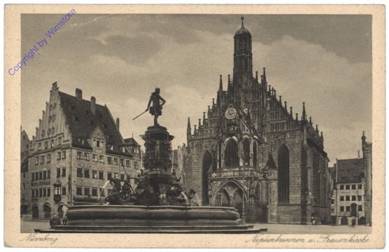 Nürnberg, Neptunbrunnen u. Frauenkirche