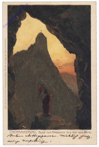 Oberammergau, Blick vom Bärenloch aus auf den Kofel