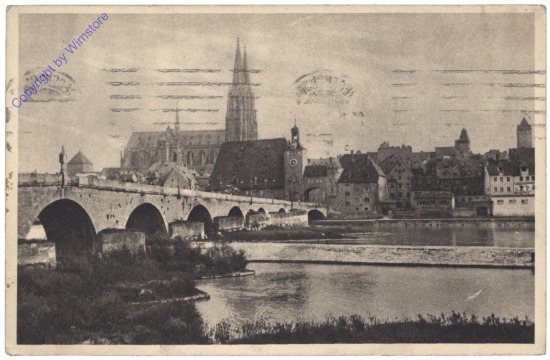 ak135258 Regensburg, mit steinerner Brücke