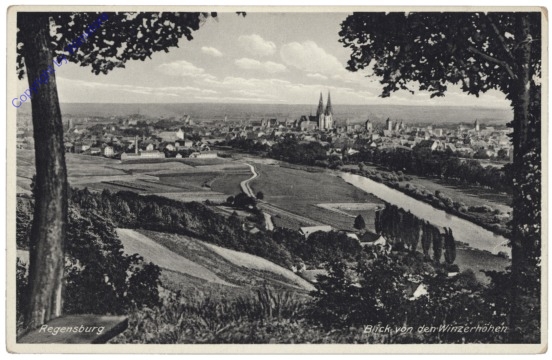 ak135261 Regensburg, Blick von den Winzerhöhen