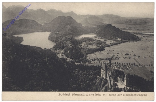 Schwangau, Schloß Neuschwanstein mit Blick auf Hochschwangau