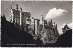 Schwangau, Blick v. Pöllathfalla uf Schloß Neuschwanstein