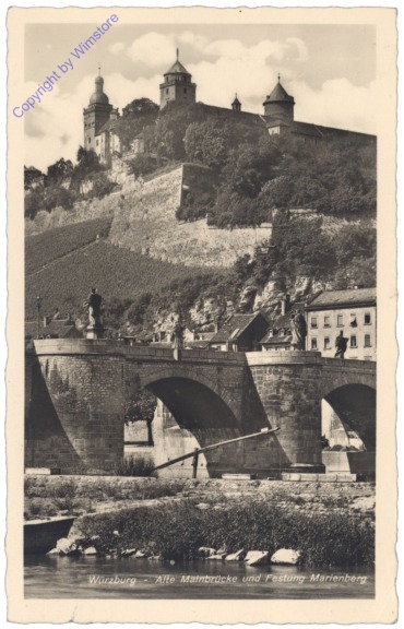 ak135495 Würzburg, Alte Mainbrücke und Festung Marienburg