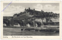 Würzburg, Alte Mainbrücke und Festung Marienburg