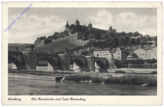 ak135496 Würzburg, Alte Mainbrücke und Festung Marienburg