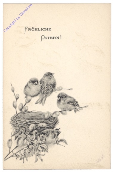 Osternest mit Vögel