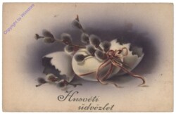 Osterei mit Palmkätzchen