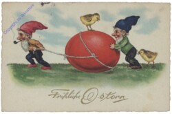 Zwerge schleppen Osterei