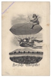 Zeppelin mit Osterkorb