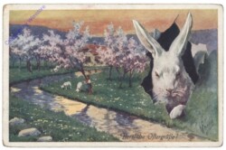 Osterhase mit Landschaft