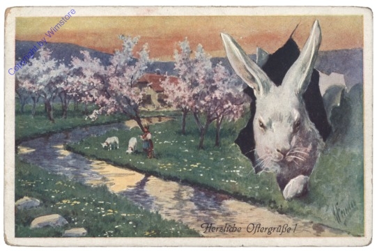 Osterhase mit Landschaft