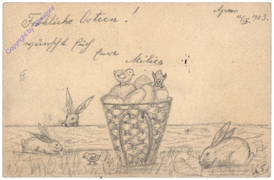 Hasen mit Eierkorb