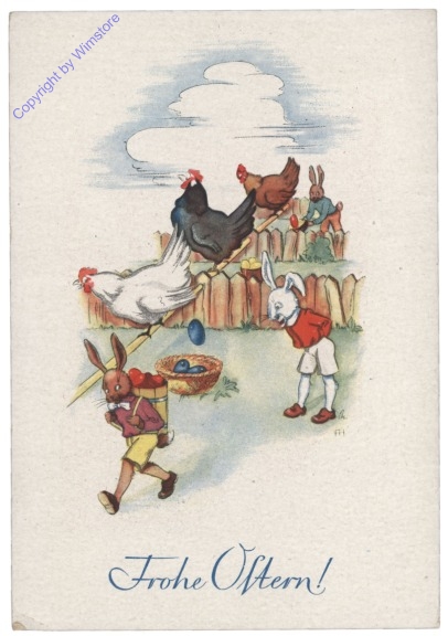 Hasen sammeln Eier ein