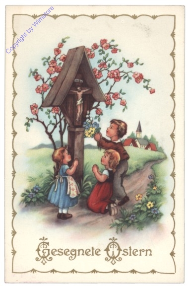Kinder unter einem Kreuz
