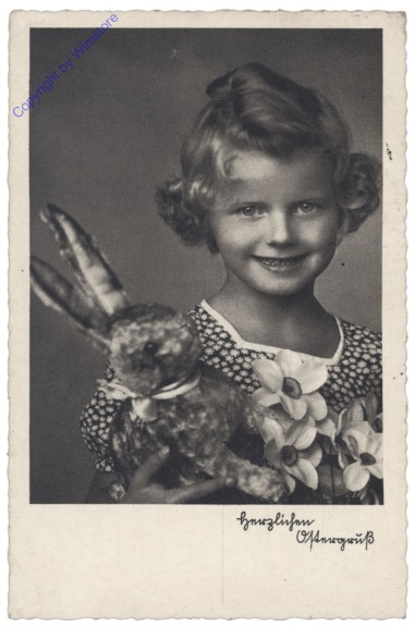 ak135732 Mädchen mit Osterhasen
