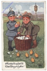 ak135737 Soldaten mit Eierkorb