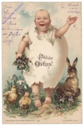 Kind im Ostereikostüm