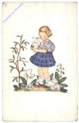Mädchen mit Hasen