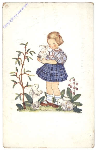 Mädchen mit Hasen