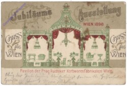 Wien, jubiläums Ausstellung Wien 1898; Prag. Rudniker Korbwarenfabrikation